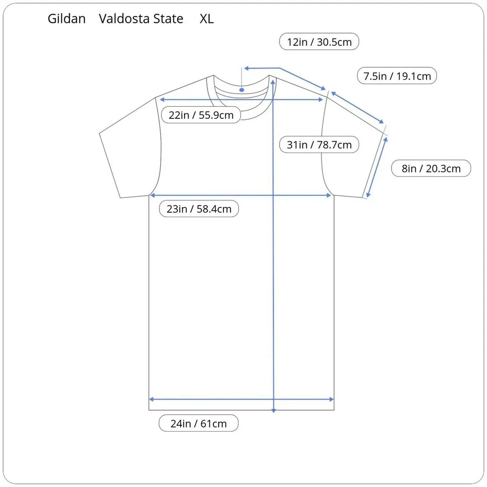 Valdosta State‎ Blazers Gildan Unisex T-Shirt Red Heavy Cotton Tear Away XL New